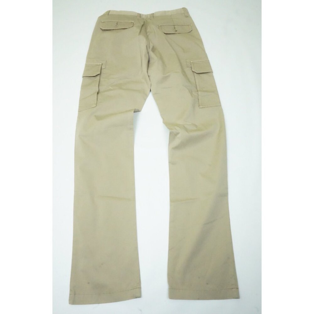 Isaia Tinto Slim Cotton Blend Solid Beige Khaki Brown Cargo Pants 46R Brand New - Picture 7 of 8